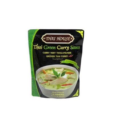 Thai House Green Curry Sauce, 10.58-Ounce Pouches (Pack of 6)