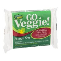 GO Veggie! Lactose Free Cheese Alternative Mozzarella Flavor Slices - 12 CT