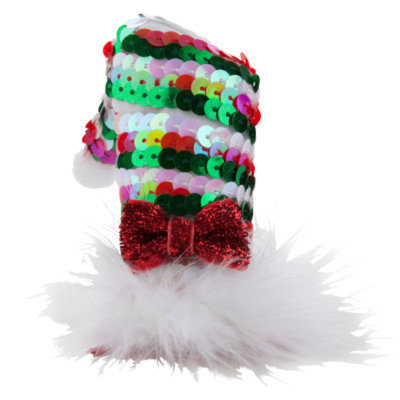 Top PawA Pet HolidayTM Clip-On Sequin Santa Hat