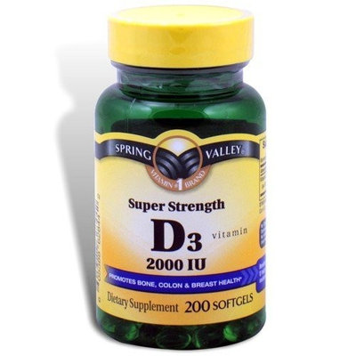 Spring Valley - Vitamin D-3 2000 IU, High Potency, 200 Softgels