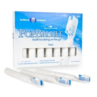 Perfit White PopBrush Travel Toothbrush - 7 Pack