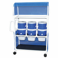 MJM International Hydration Cart with 3-5 Gallon Water Cooler with Side Panels and Canopy
