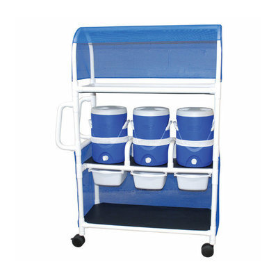 MJM International Hydration Cart with 3-5 Gallon Water Cooler with Side Panels and Canopy