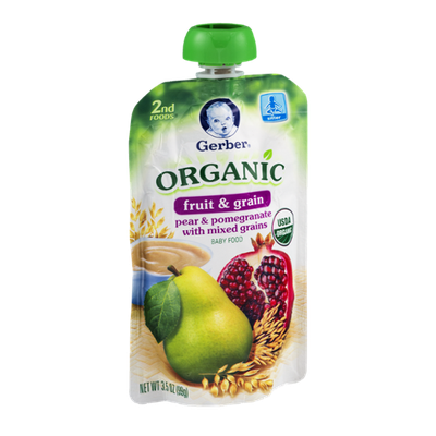 Gerber® 2nd Foods Organic Baby Food Fruit & Grain Pear & Pomegranate With Mixed Grains