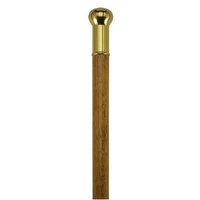 Harvy Unisex Oval Bulb Cane Scorched Maple, Brass Handle -Affordable Gift! Item #DHAR-9113607