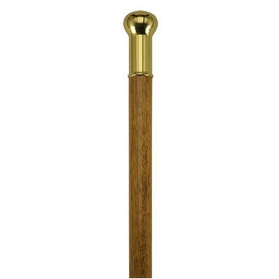 Harvy Unisex Oval Bulb Cane Scorched Maple, Brass Handle -Affordable Gift! Item #DHAR-9113607