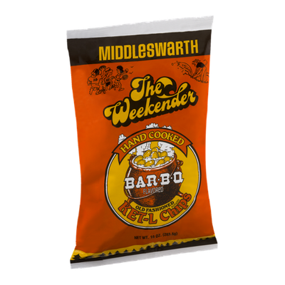 Middleswarth Hand Cooked Old Fashioned KET-L Potato Chips Bar-B-Q Flavored The Weekender