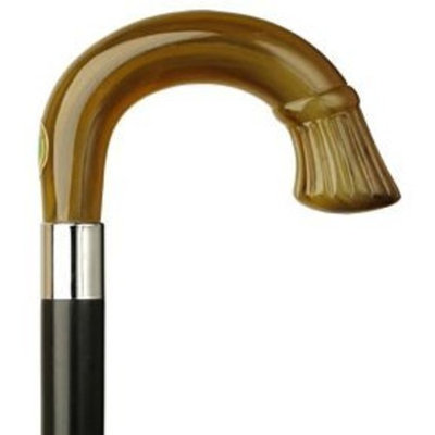 Harvy Crown Nose Crook Cane Black Maple Shaft, Horn Handle -Affordable Gift! Item #DHAR-9120831