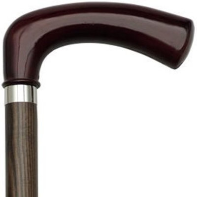Harvy Men Opera Cane Walnut Ash Shaft, Burgundy Nylon Handle -Affordable Gift! Item #DHAR-9057007