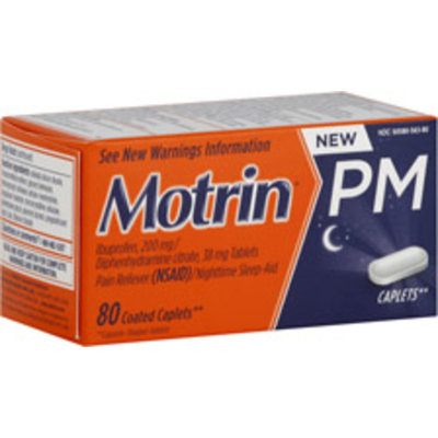 Motrin PM Pain Reliever/Nighttime Sleep-Aid Coated Caplets