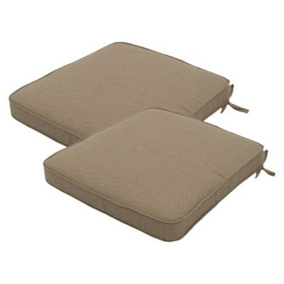 Smith & Hawken 2-Piece Outdoor Round Back Seat Cushion Set - Sand