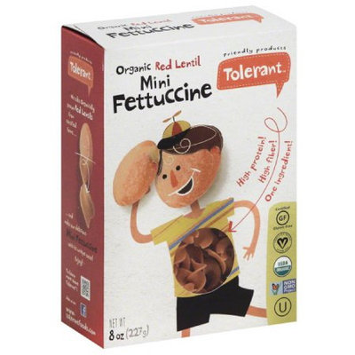 Tolerant Organic Red Lentil Mini Fettuccine, 8 oz, (Pack of 6)
