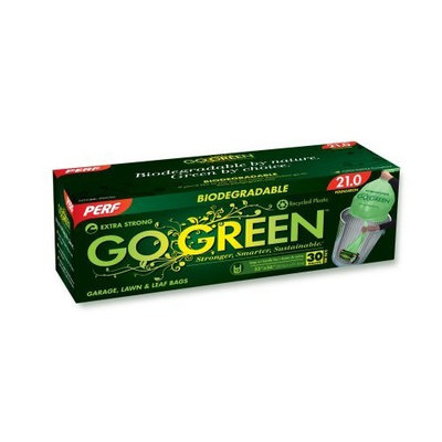 Perf Go Green TT30 30-Gallon Dispenser Lawn and Leaf Bag with Handles, 12-Count Boxes (Pack of 4)