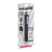 Zebra StylusPen Retractable Ball Point Black Ink Medium 1.0mm Violet