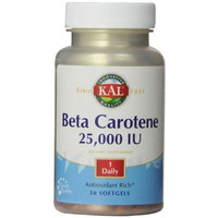 KAL Beta Carotene 25,000 IU Tablets, 50 Count