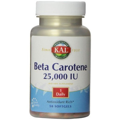 KAL Beta Carotene 25,000 IU Tablets, 50 Count