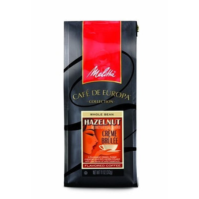 Melitta Cafe de Europa Gourmet Coffee, Hazelnut Creme Brulee Whole Bean, Flavored, 9 Ounce (Pack of 3)