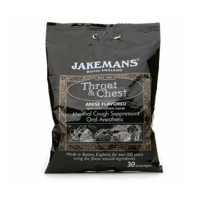 Jakemans Throat and Chest Lozenges Licorice Menthol Case of 12 30 Pack