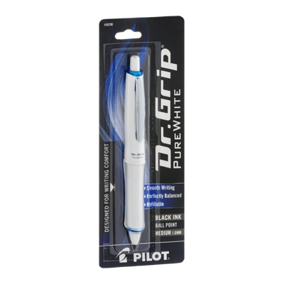 Pilot Dr. Grip Pure White Ball Point Medium 1.0MM Black Ink
