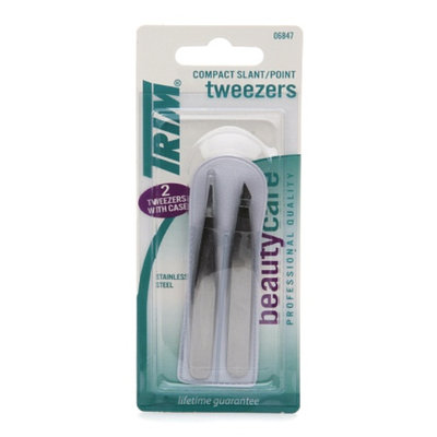 Trim Beauty Care Duo Compact Slant/Point Tweezers