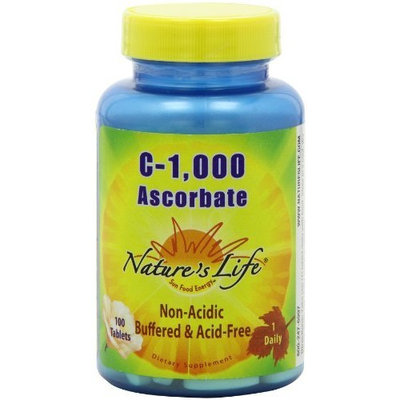 Nature's Life C Ascorbate Tablets, 1000 Mg, 100 Count