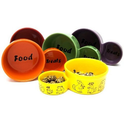 Super Pet Eat-N-Treat Ceramic Double Dish, Large
