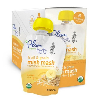 Plum Organics Tots Fruit and Grain Mish Mash, Banana, Rice and Quinoa, 3.17-Ounce Pouches (Pack of 12)