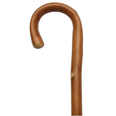 Harvy Men Stylish Round Nose Crook Cane Scorched Chestnut -Affordable Gift! Item #DHAR-9343500