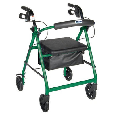 Drive Medical 4 Wheel Rollator w/ Fold Up and Removable Back Support