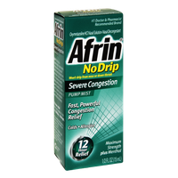 Afrin No Drip Severe Congestion 12 Hour Maximum Strength Menthol Pump Mist