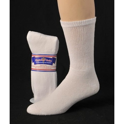 Greaterfeet Diabetic Socks, Ultra Light, 12pair, Crew/White Size 10-13