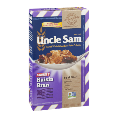 Uncle Sam Toasted Whole Wheat Berry Flakes & Raisins Raisin Bran