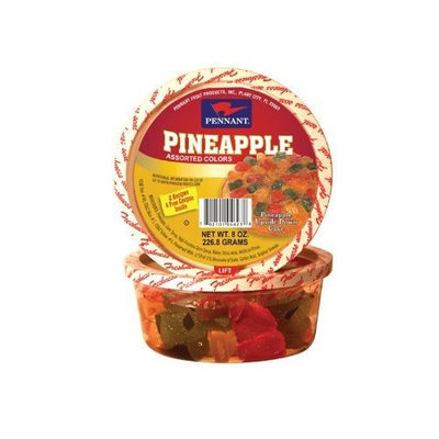 Pennant Pineapple Wedges, Assorted Colors, 8 Ounce Tubs (Pack of 4)
