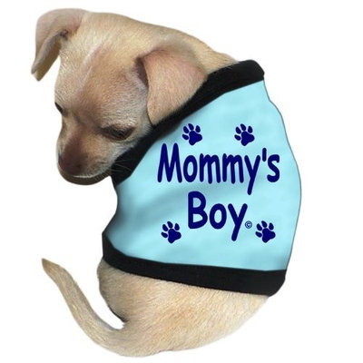 Pet Tease Mommy's Boy Dog Tank, Blue