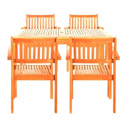 VIFAH Brainerd Four Seater Dining Set, Tan, 1 ea