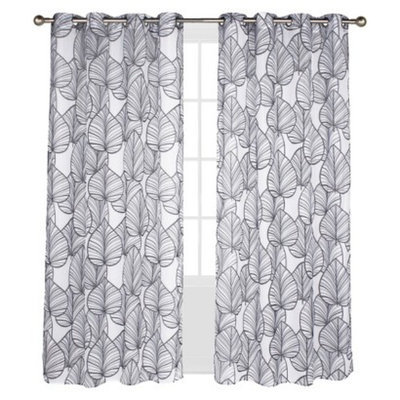 Outdoor Decor Biscayne Indoor/Outdoor Window Sheer - Black (54x96