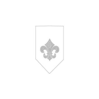 Ahi Fleur De Lis Rhinestone Bandana White Small