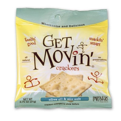 Partners Get Movin' Crackers, Olive Oil & Sea Salt, 0.75-Ounce Bags (Pack of 60)