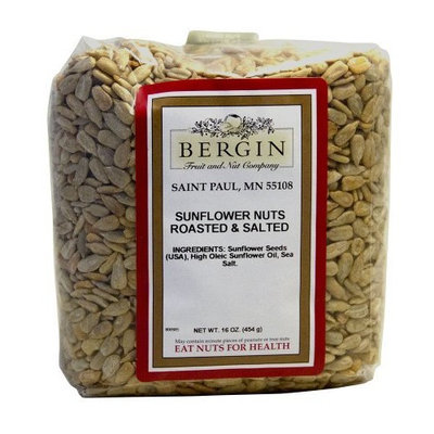 Bergin Nut Company Sunflower, Roasted Salted, 16-Ounce Bags (Pack of 6)
