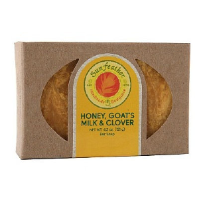 Sunfeather Honey, Goat's Milk & CloverBar Soap, Honey & Clover, 4.3 oz