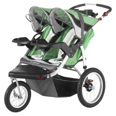 Schwinn Turismo Swivel Jogger Double - Green/Black