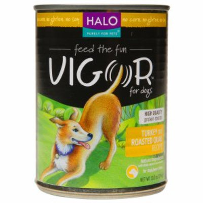 Halo, Purely For Pets Vigor Dog, Turkey & Roasted Quail, 13.2 oz