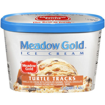Meadow Gold Turtle Tracks Ice Cream, 1.5 qt