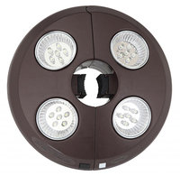 Blue Wave Rechargeable 4-Light Bronze Patio Umbrella Light