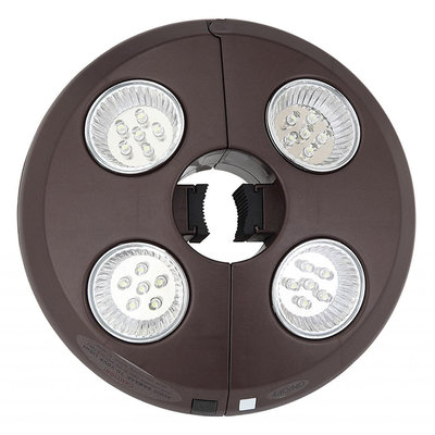 Blue Wave Rechargeable 4-Light Bronze Patio Umbrella Light
