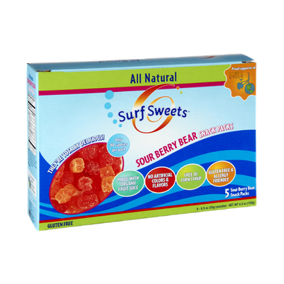 Surf Sweets Gluten Free Sour Berry Bear Snack Packs - 5 CT