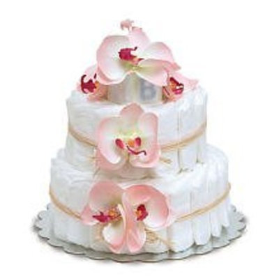 Bloomers Small Pink Orchids Diaper Cakes