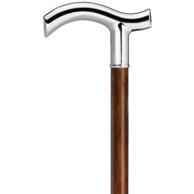 Harvy Unisex Fritz Cane Brown, Shiny Metal Handle -Affordable Gift! Item #DHAR-9552707
