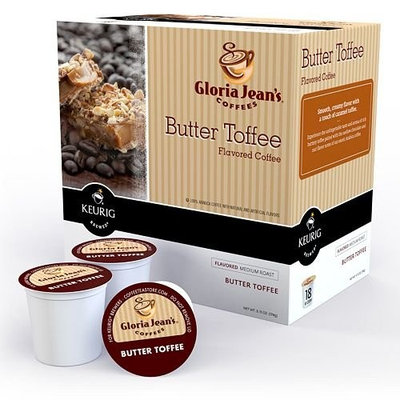 Gloria Jean's Butter Toffee Coffee Keurig K-Cups, 108 Count
