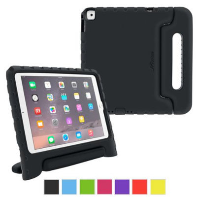 iPad Air 2 Case - roocase KidArmor Kid Proof EVA Series iPad Air 2 2014 Shock Resistant Convertible Handle with Kickstand Kids Friendly Cover Case for Apple iPad Air 2 (2014), Black